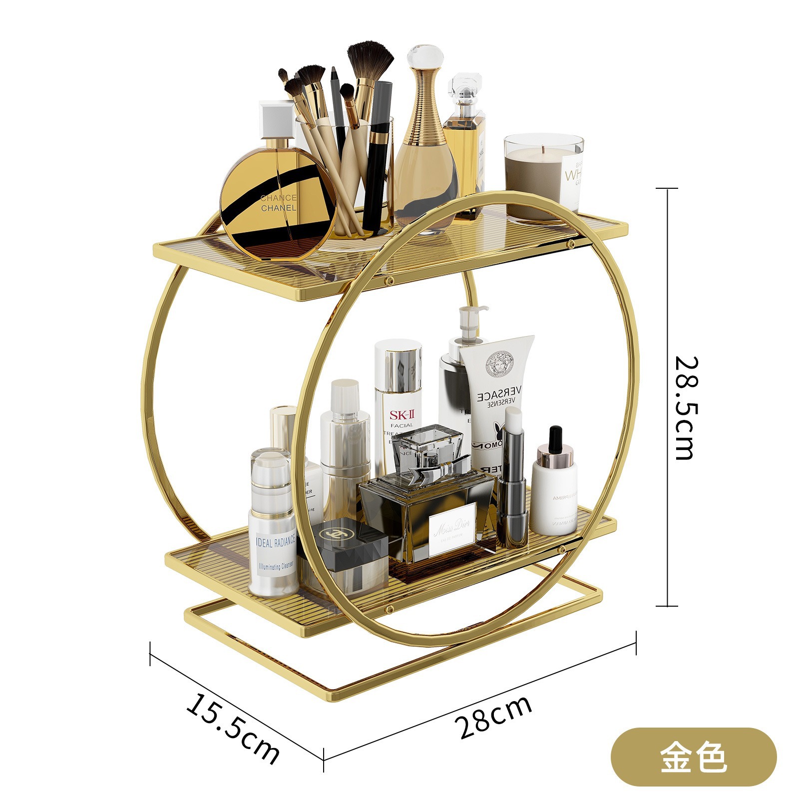 Caja de almacenamiento de cosméticos de Amazon para productos domésticos de cuidado de la piel comedor de baño escritorio de almacenamiento de gran capacidad estante