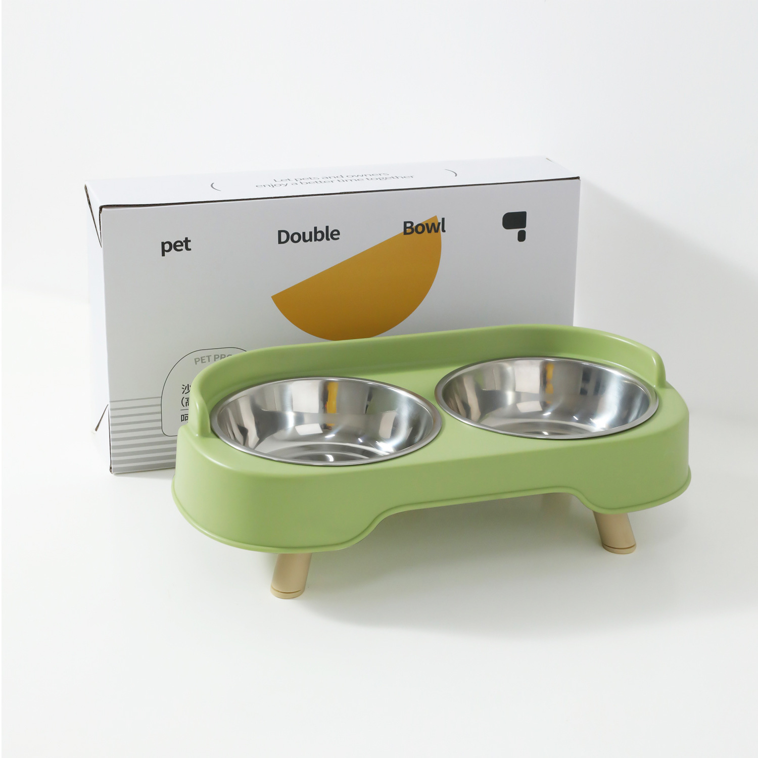 Sofá de acero inoxidable doble cuenco - verde