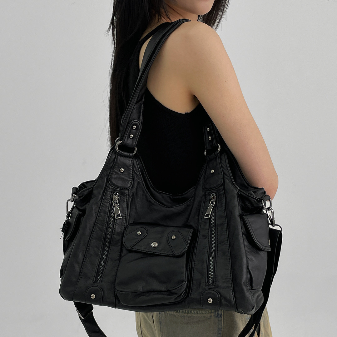 Cross - Border Special for Women 's retro Washing Y2K spicy Girl Locomotive pack de gran capacidad Japan and Korea Fashion Pocket single Pocket Pack