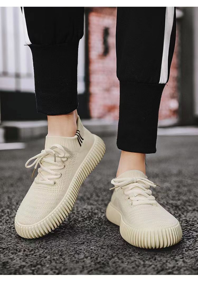 Couvre-chaussures respirant pour hommes et femmes, haut en gelée, bas Flyknit en noix de coco, chaussures de Couple, filet décontracté, 2024_voghion.com