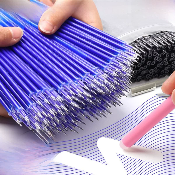 Erasable core factory direct 0.5mm blue black friction easy to wipe hot erasable core needle tube neutral pen wholesale