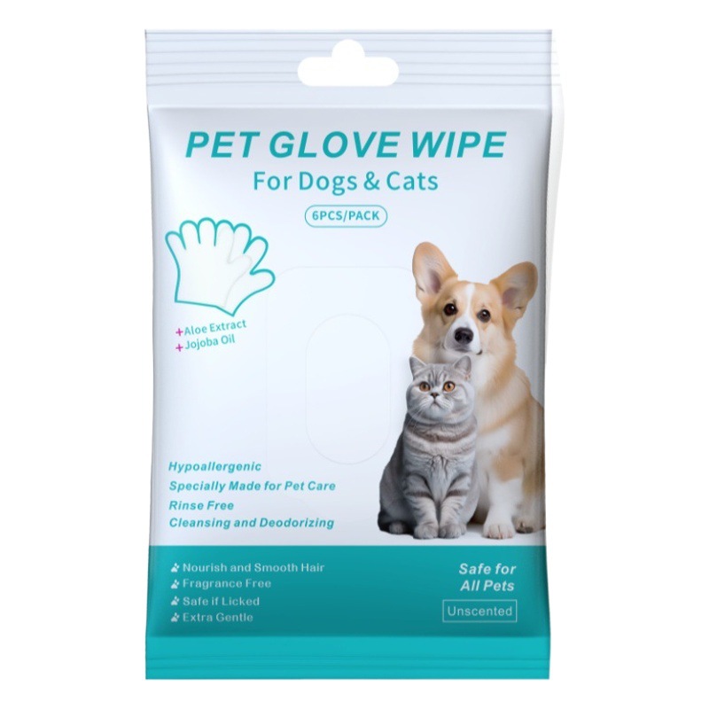 Foreign Trade Cross-Border Disposable Gloves Pet Supplies Cat and Dog Bathing Cleaning Dry Cleaning Wet Wipes Cleaning and Deodorizing Products