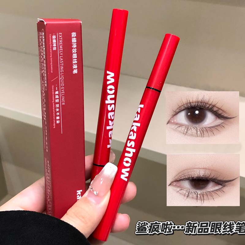 Kakashow Ultra-Fine Long-Lasting Liquid Eyeliner Pen Does Not Smudge, Is Waterproof, Sweat-Proof, Does Not Smudge, Does Not Fall Off, and Goes down to the Eyeliner Pen