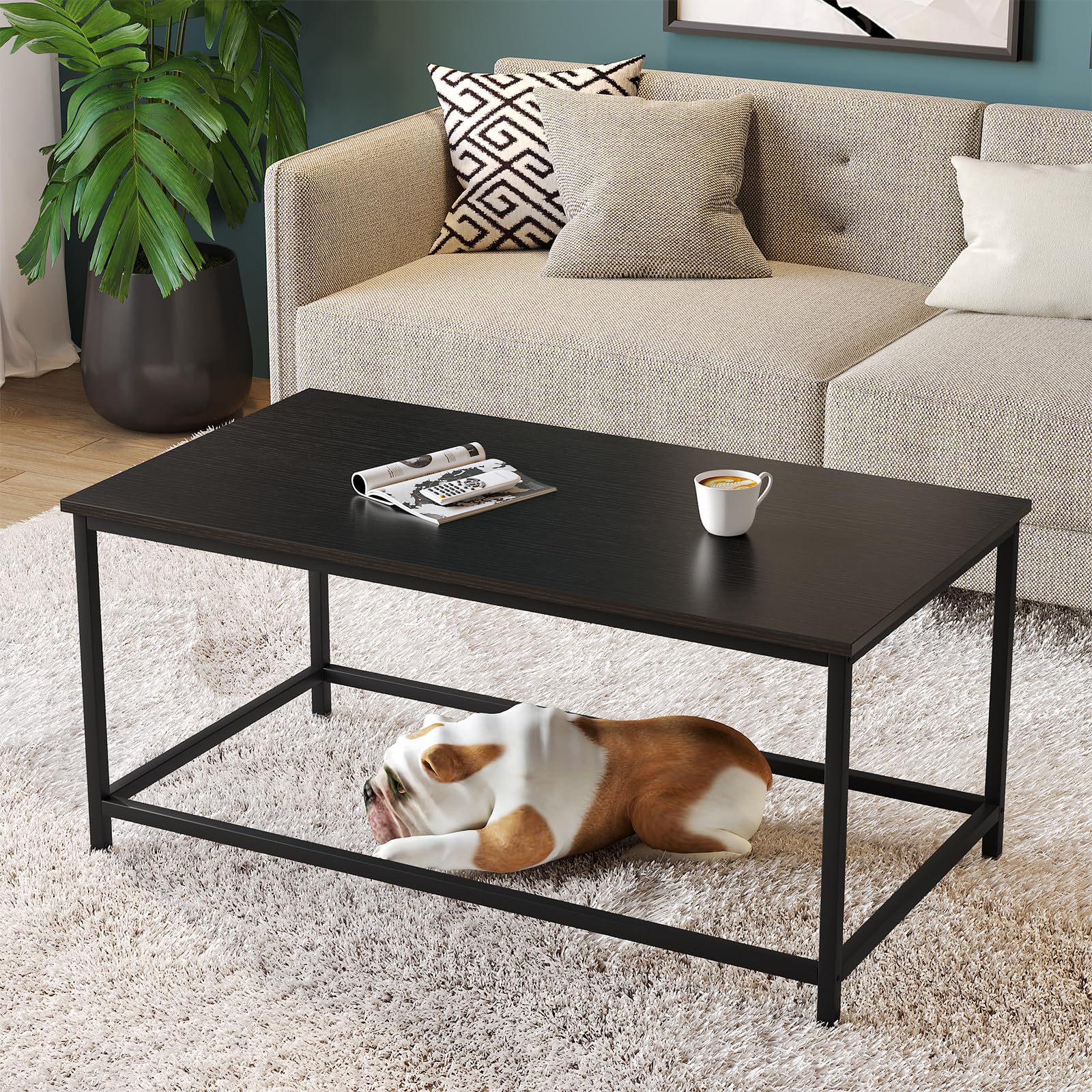 Mesa de té de lujo ligero sofá de sala de estar alta sensación rectangular mesa de café de madera sólida mesa de café de madera
