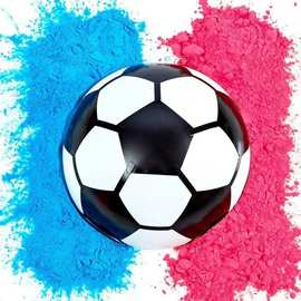 性别揭示gender reveal soccer ball蓝粉色玉米粉末男孩女孩足球