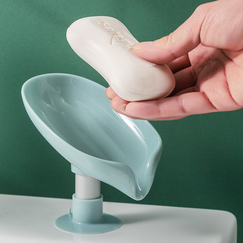 Creative soap box punch-free leaf drain suction cup soap box bathroom wall-mounted toilet storage rack soap rack