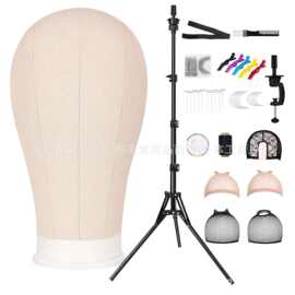 22英寸帆布头模三脚架63In Wig Stand Tripod with 22In Head