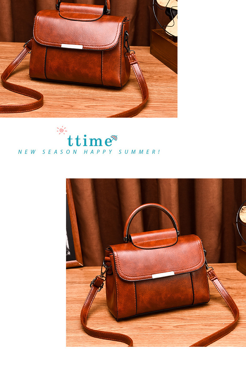 552g Weight Polyester Lining Material Flip Cover Closure Type Single Shoulder Strap Strap Type Women's Medium Pu Leather Solid Color Basic Vintage Style Square Flip Cover Crossbody Bag