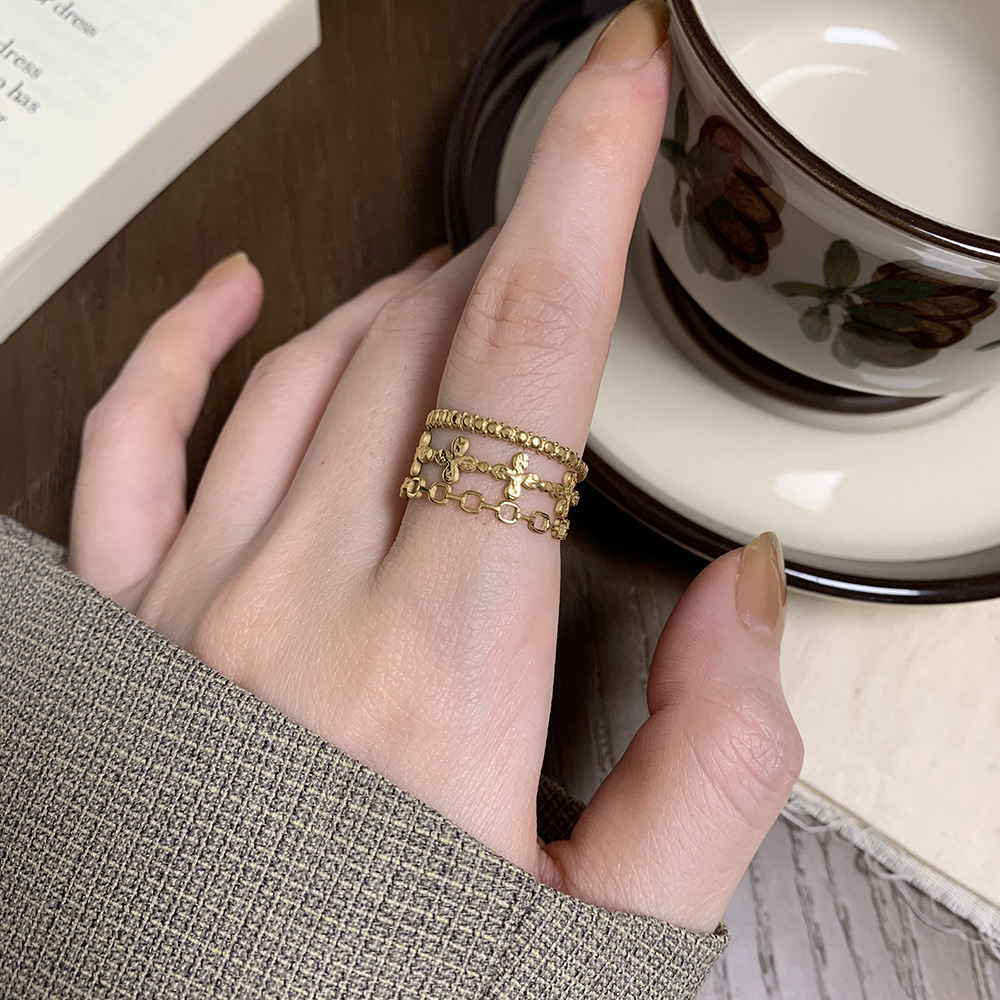 4g Weight Real Gold Plated Plating Material Open Rings Classification Adjustable Ring Size 1 Piece Quantity Daily Occasion 304 Stainless Steel Material Geometric Pattern Women's Gender Ethnic Style, Simple Style Style Waterproof Non Tarnish, Hollow Out Craft Real Gold Plated Geometric 304 Stainless Steel Ethnic Style Simple Style Waterproof Non Tarnish Open Rings 12