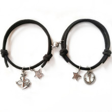 2023情侣手链磁铁相吸编织手绳一对船锚手环埃菲尔铁塔爱心钥匙锁