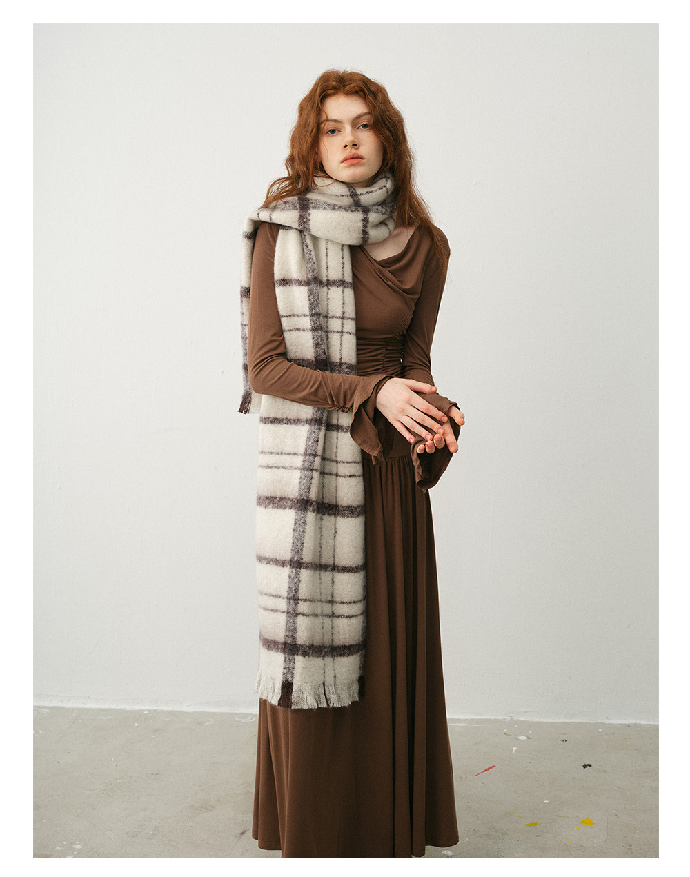 Bufanda de cuadros otoño invierno mujer de lana suave y capa_voghion.com