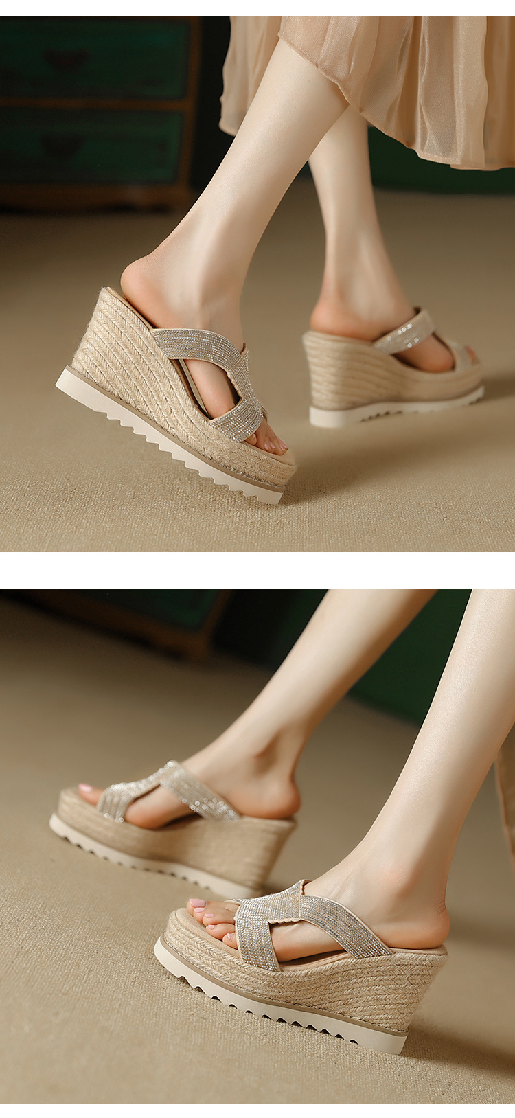 Sandal cao gót nữ hở mũi gót xuồng 10cm đính đá — màu hồng, màu mơ chi tiết 4