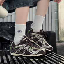 休闲银灰色网面透气登山华夫阿甘厚底板鞋百搭德训鞋老爹运动鞋女