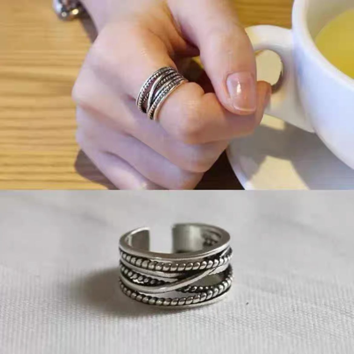 Anillo de cara sonriente Sonrisa Personalidad nicho ins Moda estilo frío hombres y mujeres pareja en línea celebridad hip hop anillo pulsera