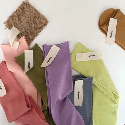 nayean Nanye Korean candy-colored pile socks straight heelless multi-color rolled edge confinement socks combed cotton parent-child socks
