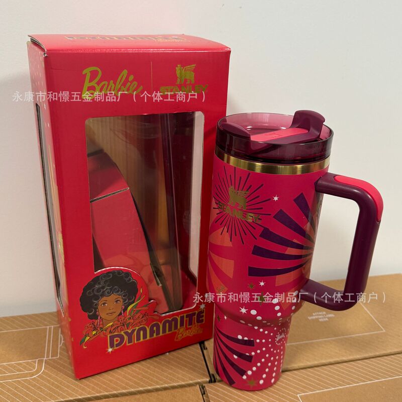 现货stanley2代冰霸杯大容量40OZ手柄保温杯芭比新款汽车杯|undefined