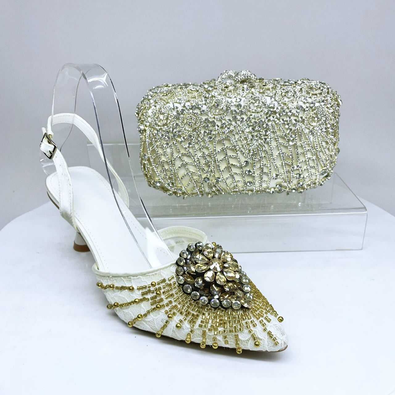 Damen Stiletto Sandaletten Mit Strass Und Clutch Set_voghion.com