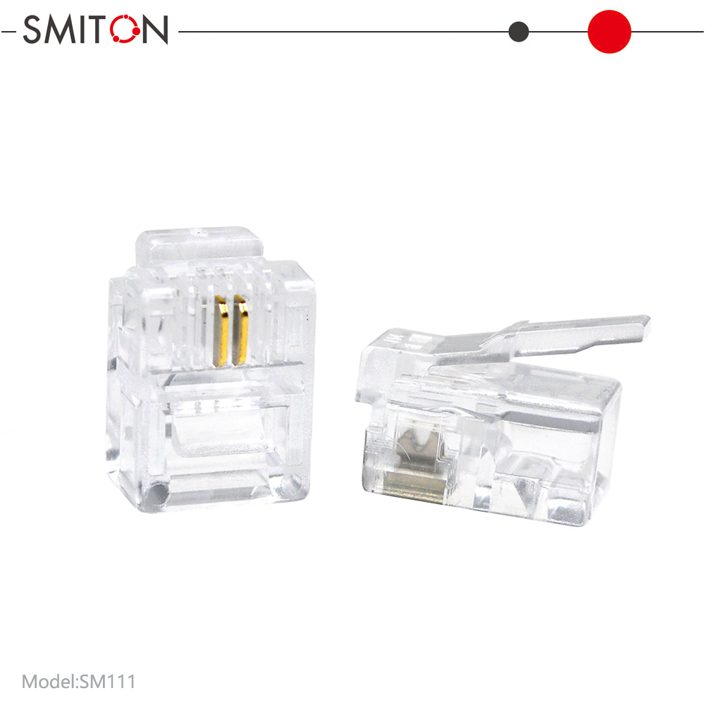 供应电话水晶头RJ11水晶头/6P2C水晶头/电话插头信号通信稳定