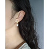 Brand earrings, fashionable beads from pearl, Korean style, silver 925 sample, simple and elegant design