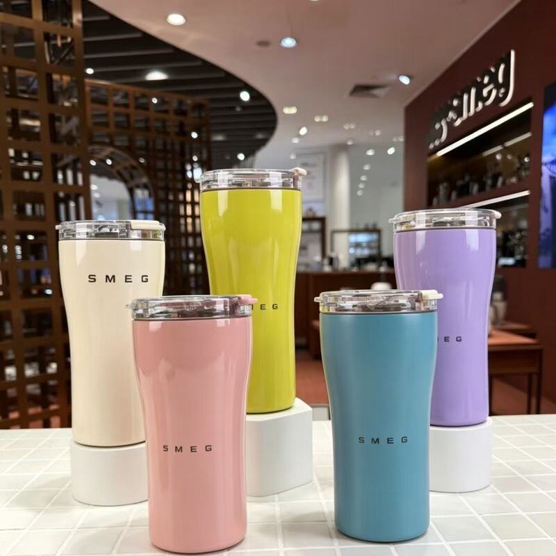 SMEG multi-color cross-border 12oz coffee cup, 304 stainless steel portable insulated water cup, stainless steel cup with high aesthetic value