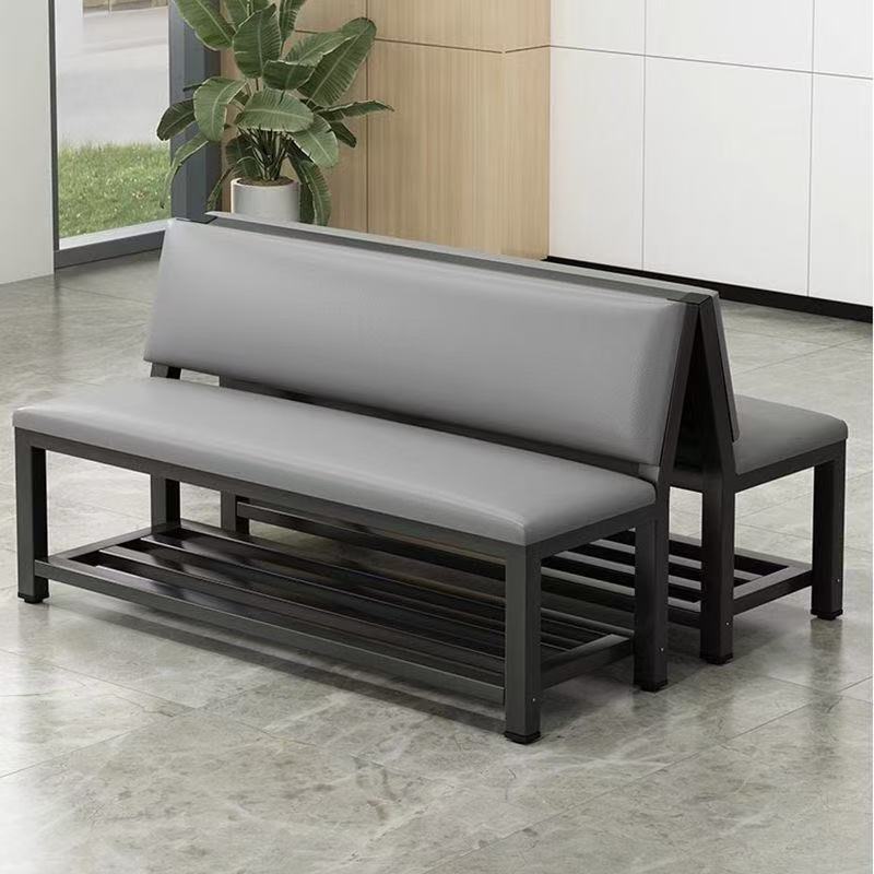 Long bench for gym and stadium with soft backrest, shoe changing bench, sofa, waiting chair, long chair for waiting and rest areas