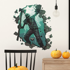 外貿MG-F083萬聖節恐怖斧子喪屍玄關客廳美化裝飾牆貼紙自粘批發