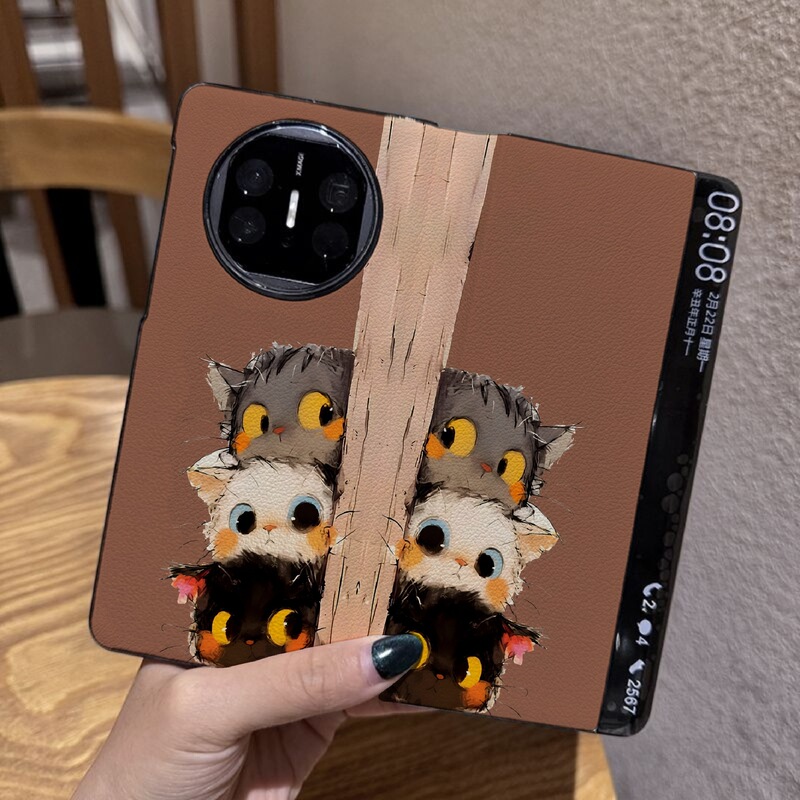 Cute Steal Sense Kitten Suitable for Huawei MateXT Extraordinary Master Mobile Phone Case New Flip Cover Leather Case Three Folding Screen Full-Covering Drop-Resistant Men's and Women's Super Hot High-End Sense Light Luxury Protective Case for Women Cute Steal Sense Kitten Suitable for Huawei MateXT Extraordinary Master Mobile Phone Case New Flip Cover Leather Case Three Folding Screen Full-Covering Drop-Resistant Men's and Women's Super Hot High-End Sense Light Luxury Protective Case for Women