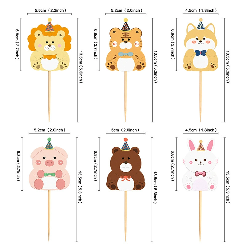 The Year of the Tiger Cake Decoration Cartoon Little Tiger Cup Plug -in Tiger Baby Birthday Party Hat Animals Account