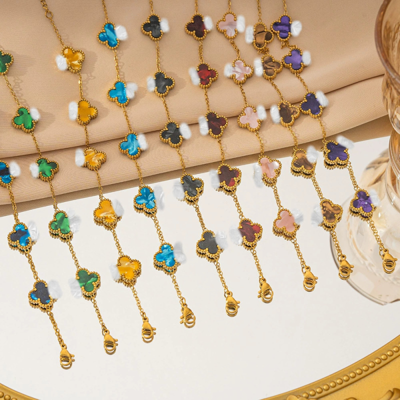 Four-leaf clover bracelet light luxury high-level cross-border explosions women's wholesale jewelry accessories niche jewelry jewelry Four-leaf clover bracelet light luxury high-level cross-border explosions women's wholesale jewelry accessories niche jewelry jewelry