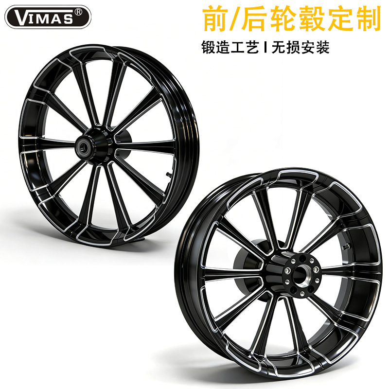 Custom Forged Aluminum Rims for Harley Motorcycles, Front 16-21 Inch, Suitable for Sports Bike Models Such as 883/X48