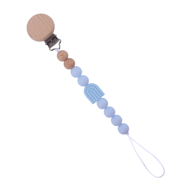 Nuevo bebé haya plana chupete clip calmante bebé dibujos animados arco iris de silicona mordedura molar chupete cadena