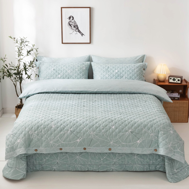 Cubierta de cama de algodón de cuatro piezas, cubierta de colchón de cuatro piezas