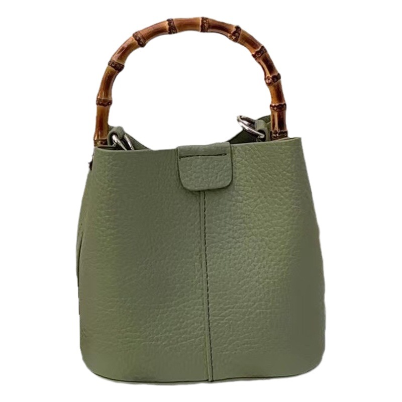 Leather Bucket Bag 2023 New Korean Style Fashionable All-match Niche Design Crossbody Shoulder Hand Vegetable Basket Women's Bag