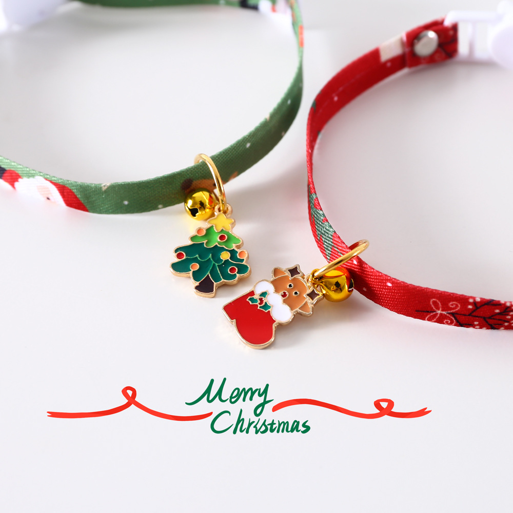 Comercio exterior mascotas colgantes de Navidad collar anti-asfixia perros gatos collar ajustable accesorios calcetines de alce