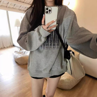 2025 Retro Hong Kong Style Long-Sleeved Hooded Sweatshirt for Women, Loose, Thin, Versatile, Early Autumn New Fashion Student Tops