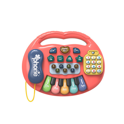 Infant and toddler enlightenment early education electronic keyboard musical instrument whack-a-mole English ancient poetry digital game multi-functional children's toy