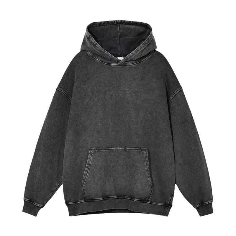 Кофта-худи унисекс из хлопкового смесей Hua-cotton, стирка водой, ткань 300 г, размеры M–XXXL