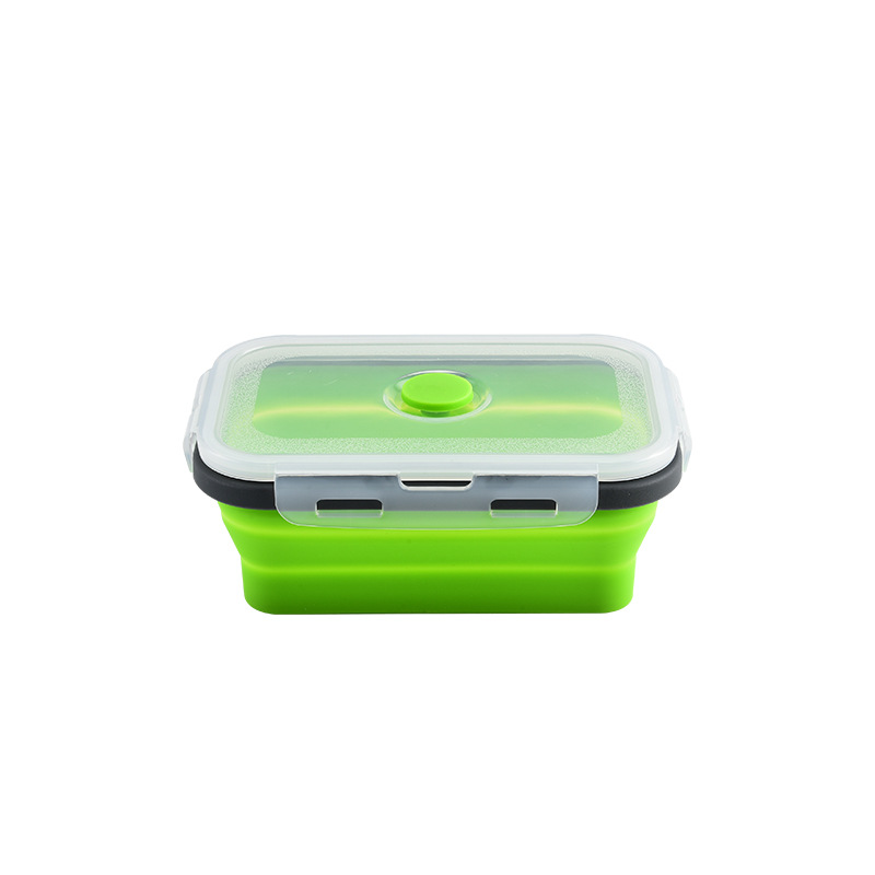 Fábrica directa caja de almuerzo de silicona plegable de grado alimenticio microondas caja de almuerzo caja de almacenamiento caja de preservación caja de almuerzo