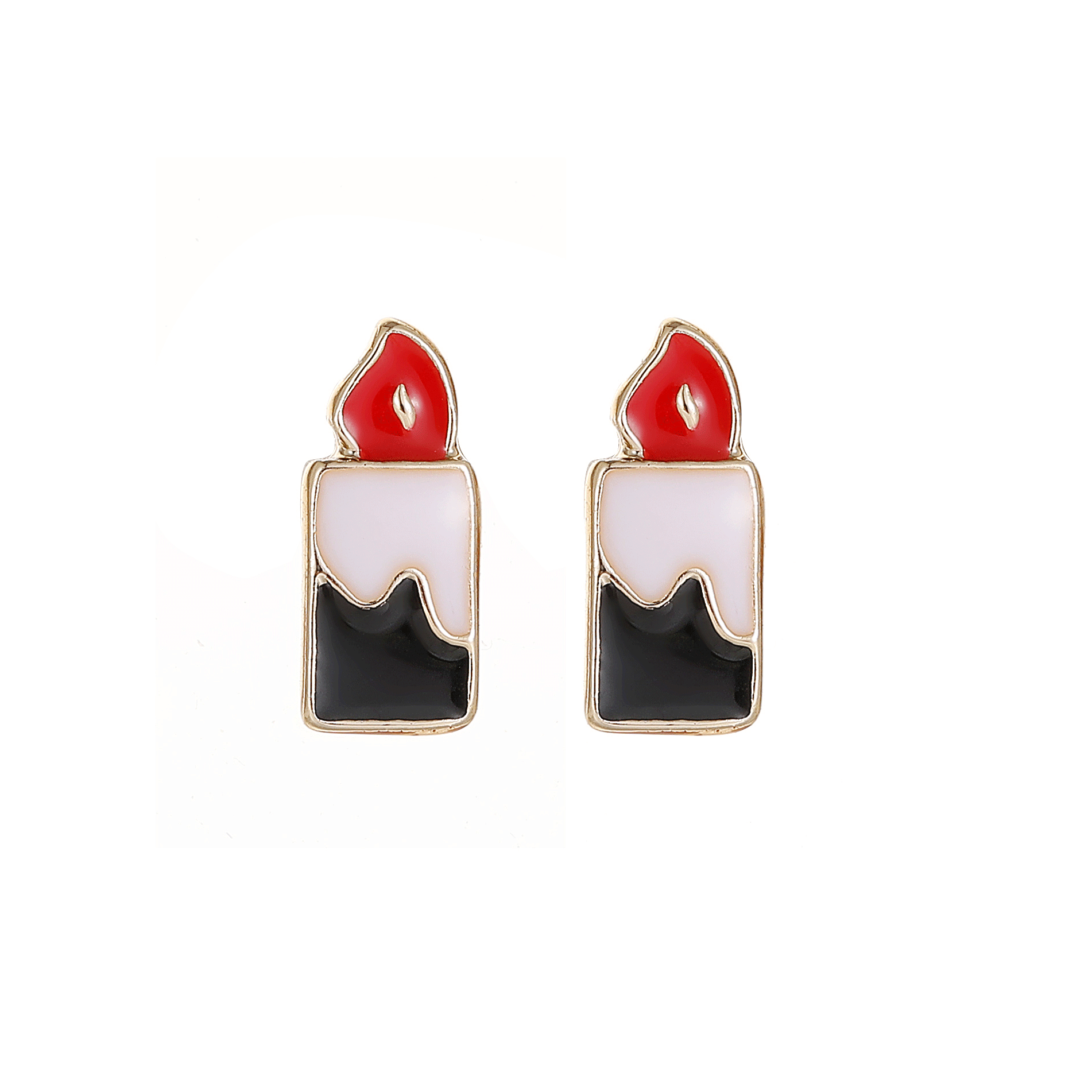 Alloy Material 1 Pair Christmas Cute Geometric Christmas Hat Santa Claus Alloy Ear Studs