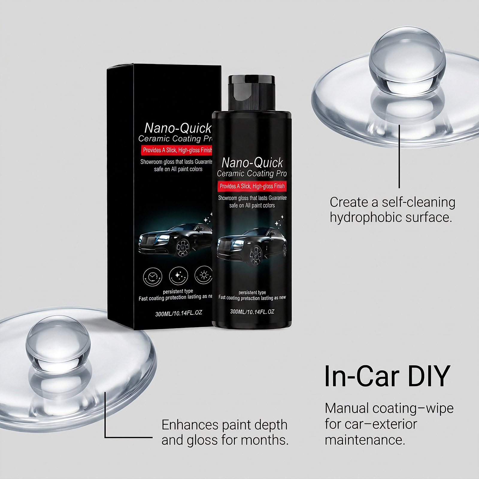Automotive nano ceramic coating agent, car coating, polishing, cleaning, daily maintenance, stain removal, and brightening care product