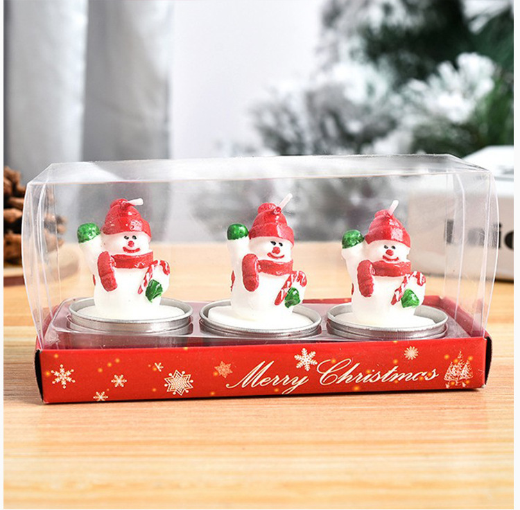 Christmas Christmas Tree Santa Claus Snowman Paraffin Party Candle display picture 2