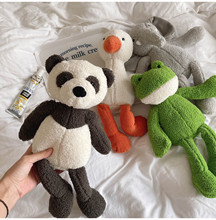 长腿熊猫公仔森林动物毛绒玩具青蛙熊猫兔子玩偶儿童安抚布娃娃