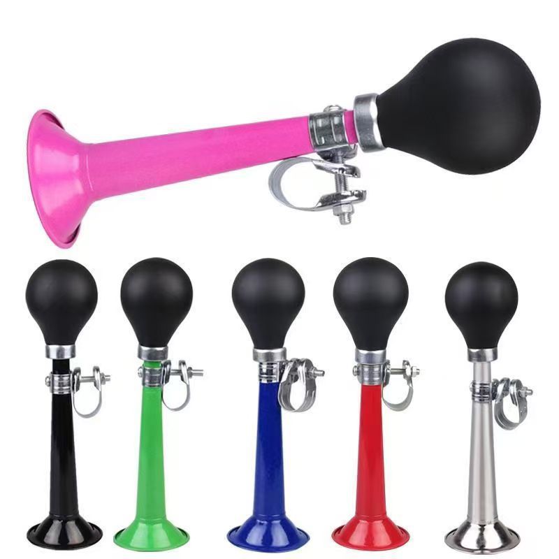 Manufacturer Wholesale Bicycle Horn Loud Sound Bike Snail Air Horn Electroplated Metal Loud Hand-Pinch Air Horn