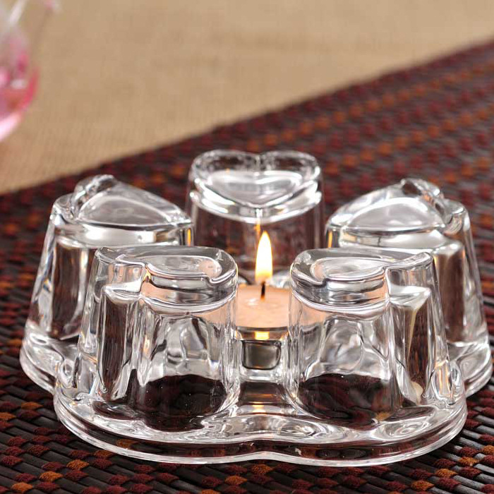 Glass teapot heating base plum blossom insulation base candle tea warmer cup warmer large heart-shaped base