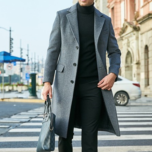 Cross-border  New Men's Wool Knit Leisure Coat Jacket Cross-border Wish Windbreaker Fabric Day Korea Style Foreign Trade Wholesale