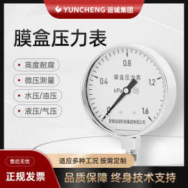 真空膜盒压力表YE60/100不锈钢微压表燃气天然气厂家膜盒压力表
