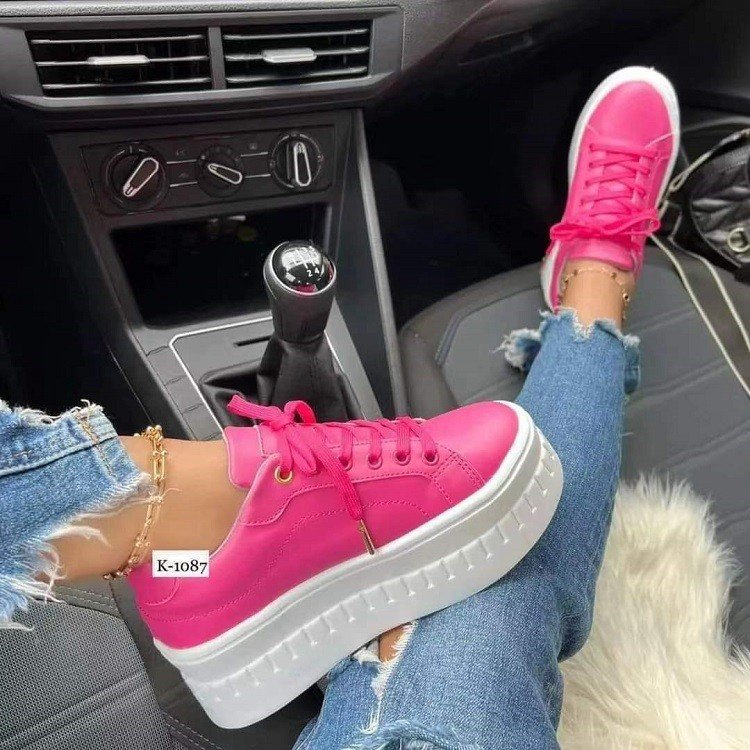 Women's Casual Vacation Solid Color Round Toe Sports Shoes display picture 5