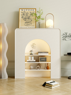 ✅ French Fireplace Live Broadcast Room Decorative Cabinet Living Room Entrance Display Cabinet Nordic White Simple Storage