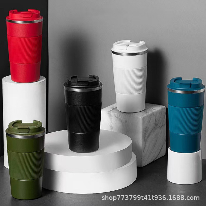 Cross-border bestseller 304 stainless steel coffee cup, portable double-layer insulated cup, car travel water cup, cold-keeping latte cup