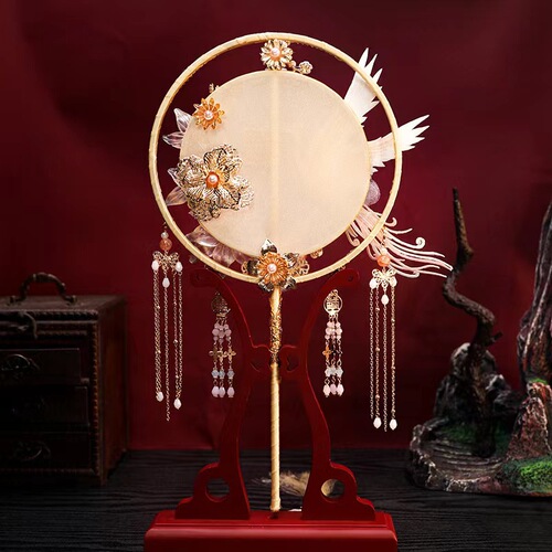 Ancient style round fan, bride Xiuhe knot wedding Chinese Xiuhe dress fan Chinese style round fan DIY
